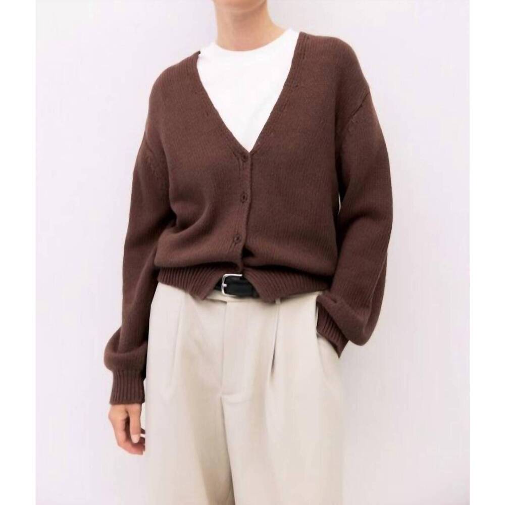 NEW MOD REF layla v-neck cardigan in brown